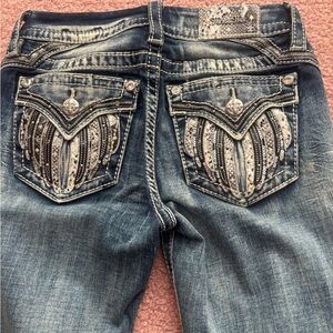 Miss Me Blue Jeans with Embellished Pockets